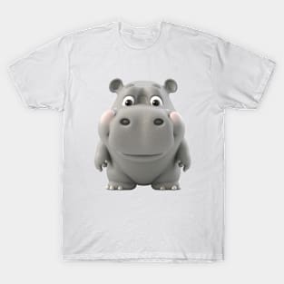 Hippo Cute Adorable Humorous Illustration T-Shirt